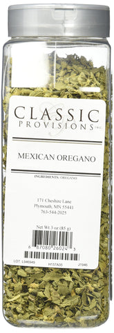 Classic Provisions Spices Mexican Oregano whole 3oz jar view enhances pantry flavor for meals