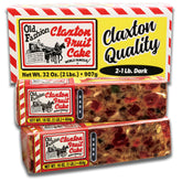 Claxton Fruit Cake box with signature red-and-white stripes, ideal for gifting