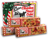 Claxton Fruit Cake 3-pack carton with regular recipe loaves for gifting and sharing.