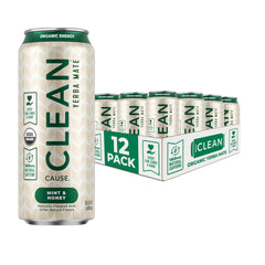 Clean Cause Mint and Honey Yerba Mate can front image for natural energy