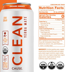Clean Cause sparkling yerba mate in glass for a refreshing pick me up