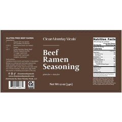 Clean Monday Meals ramen trio beef pack, rich flavor for comforting bowls.