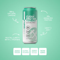 Clean Simple Eats Coastal Crush label closeup emphasizes coconut notes.