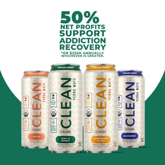 Clean Cause non-carbonated yerba mate pour into glass conveys smooth taste and ready energy.