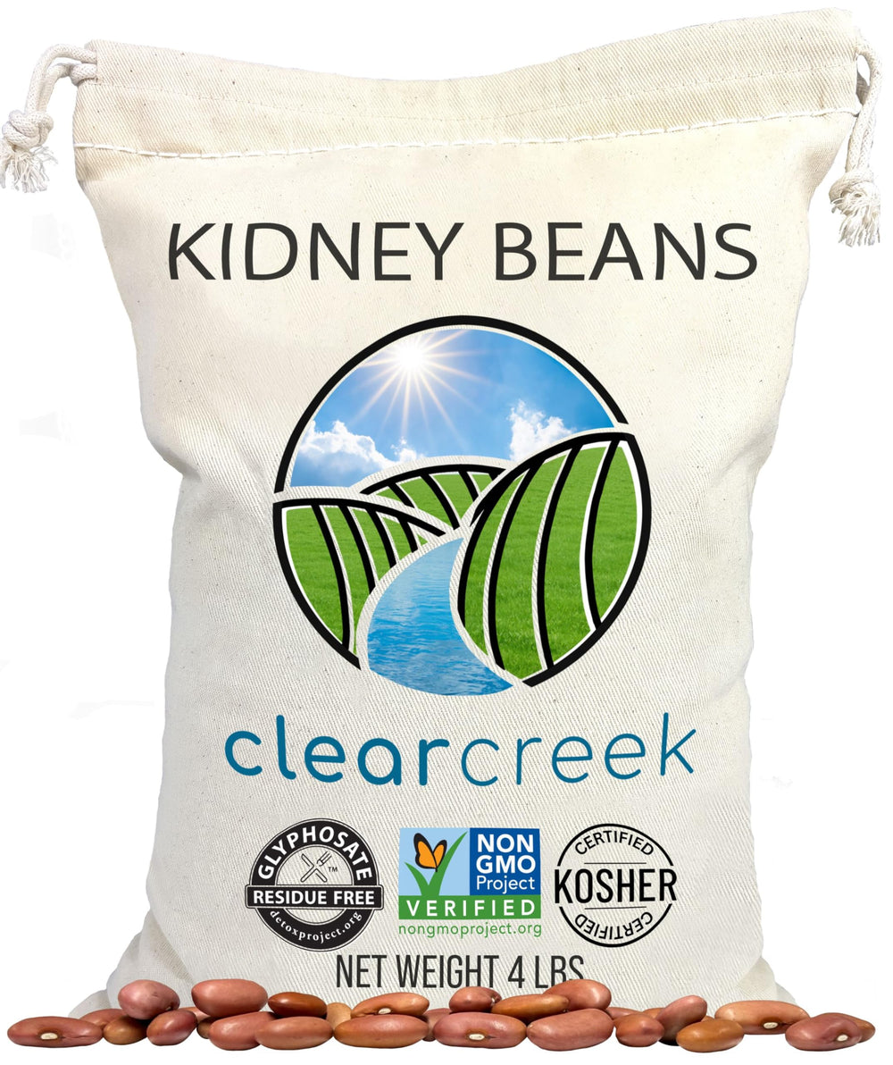 Clear Creek glyphosate-free kidney beans 4lb for clean, residue-free meals.