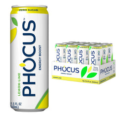CLEAR CUT PHOCUS Lemon Lime can front for zero sugar refreshment.