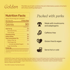 Clevr turmeric powder with measuring spoon for quick, flavorful Golden SuperLatte