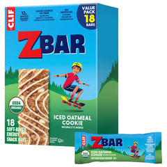 Clif Kid ZBar Iced Oatmeal Cookie soft-baked bar ready for quick energy between activities.