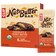 CLIF Nut Butter Bar packaging shows organic ingredients and a ready-to-go snack