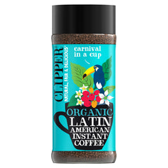 Clipper Coffee organic Latin American instant coffee in a reusable jar for daily use