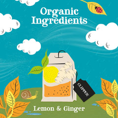 Hot or iced brew of Clipper Tea Lemon & Ginger ready to enjoy.