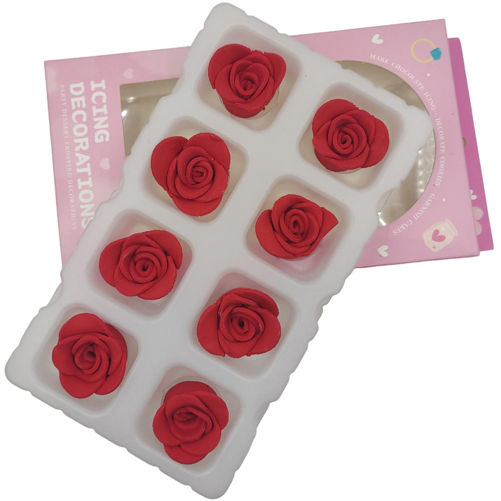 Clonynix edible big rose toppers for cakes and cupcakes, adding romantic decoration.