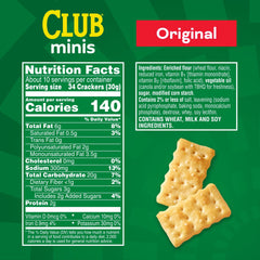 Club Crackers Minis snack-size bites ideal for lunchboxes and on-the-go snacking.