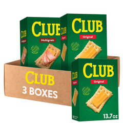 Club Crackers Original cracker on a plate, perfect for toppings.