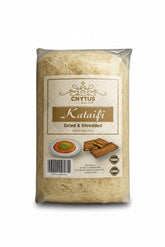 CNYTUS Kataifi dough packaging ready-to-use for kunafeh and kanafeh desserts.
