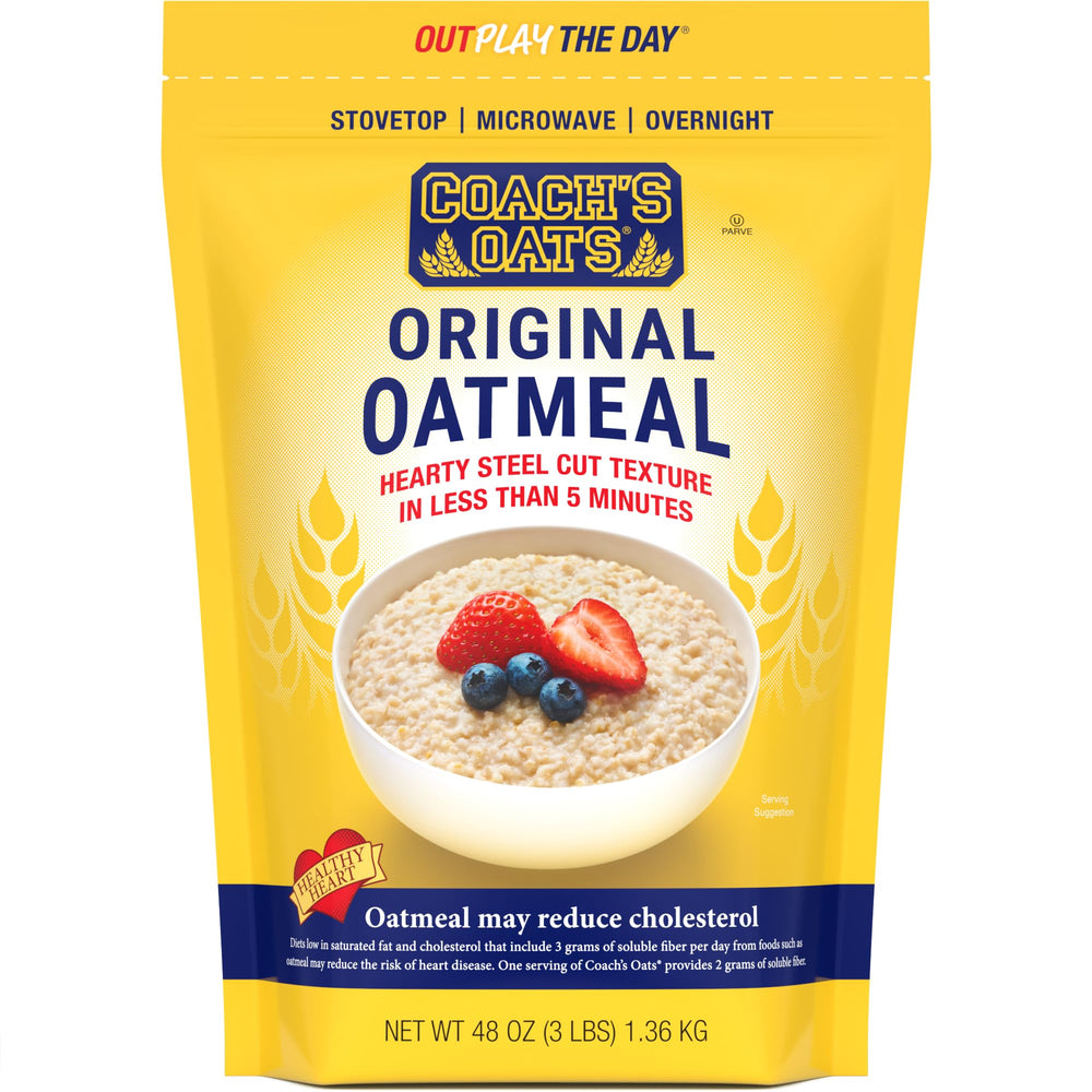Coach's Oats whole grain oatmeal 48oz bag – premium oats for quick, nourishing mornings.