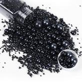 Cobakey black sprinkles bottle closeup for elegant cake decoration