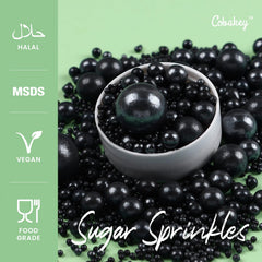 Cobakey edible black pearl sprinkles for cupcakes enhance presentation