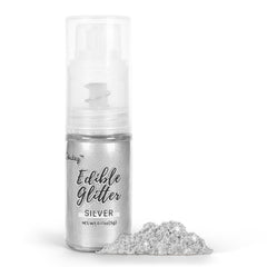 Cobakey Shimmer Silver edible glitter spray on cakes and cocktails