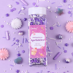 Cobakey purple sprinkles on ice cream for color and sparkle