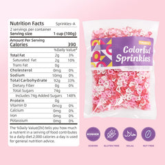 Cobakey Valentines sprinkles in red pink white colors for cookies and desserts