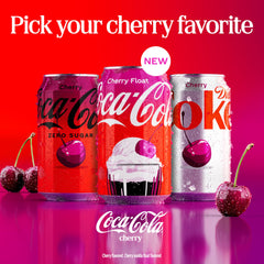 Coca-Cola Zero Cherry Float can side view highlights bold cherry flavor