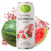 Coco Joy Watermelon Juice 12-pack front label, a natural, hydrating beverage option.
