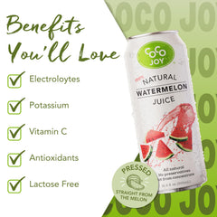 Coco Joy Watermelon Juice with glass ready to hydrate after workouts.