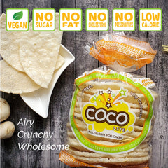 COCO POP SNAX Coco Lite Original rice cake closeup shows airy crunch for snacking