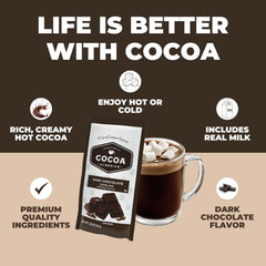 Steaming Cocoa Classics cup with rich aroma and smooth texture