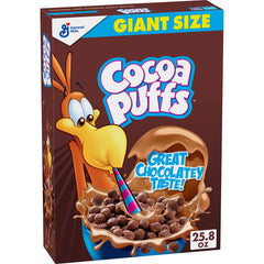 Cocoa Puffs giant size box for family breakfasts and quick refills.
