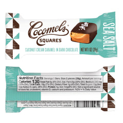 Close-up of Cocomels coconut milk caramel covered in dark chocolate