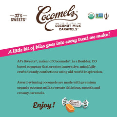 Cocomels dairy-free snacks for desk or lunchbox appeal to plant-based diets.