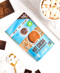 Coconut Cloud vegan marshmallows showcase a dairy-free cocoa mix.