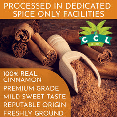 Pouring Coconut Country Living's Ceylon cinnamon powder for easy sprinkling over oatmeal.