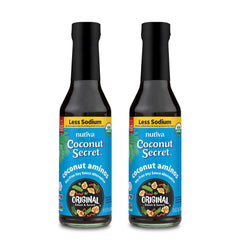 Coconut Secret Coconut Aminos bottle showcases soy-free, low-sodium flavor for everyday cooking.