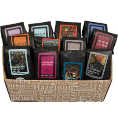 Coffee Beanery Indulgent Selection Gift Box collection showing premium Arabica flavors for gifting and sharing