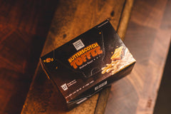 Coffee Brand Coffee butterscotch-toffee Kcups display enables quick indulgence.