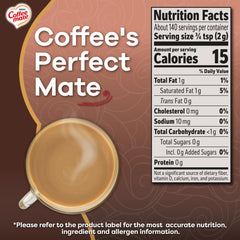 Coffee Mate Chocolate Creme powder creamer stirred into cup for smooth sweetness