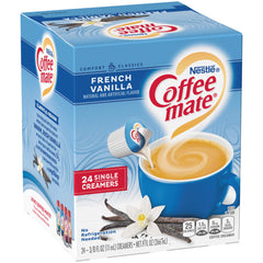 Coffee Mate French Vanilla 24-count display for office and home use.