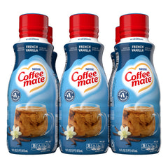 Coffee Mate French Vanilla creamer bottle front label adds creamy vanilla boost to coffee