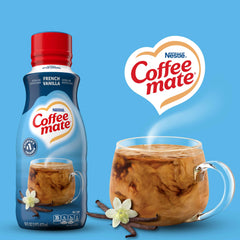 Coffee Mate French Vanilla creamer label closeup highlights gluten-free status
