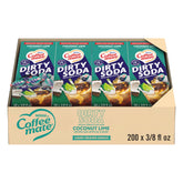Coffee Mate Dirty Soda Coconut Lime tub front view, shelf-stable single-serve creamer.