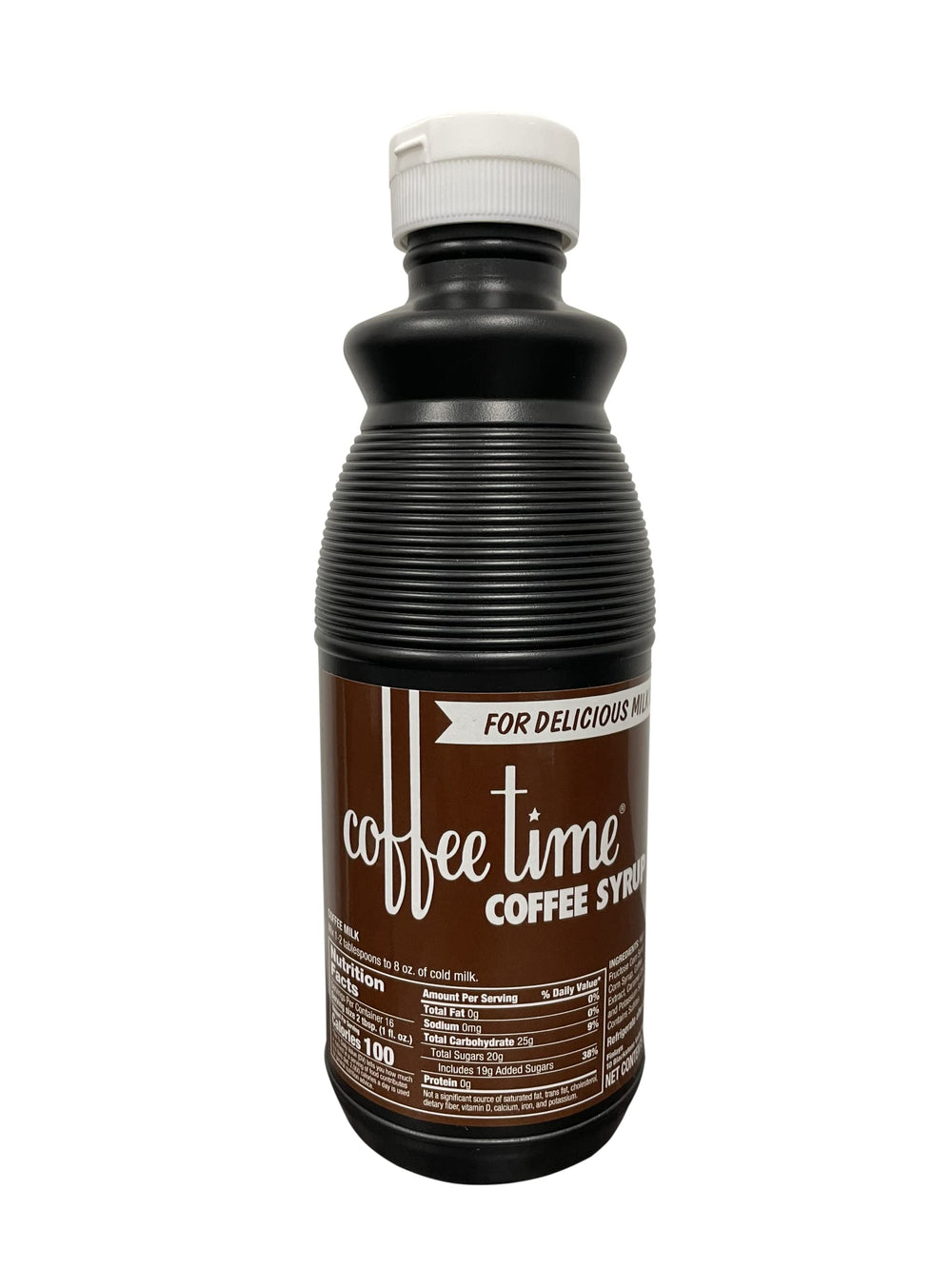 Coffeetime coffee syrup bottle front view adds bold flavor to beverages