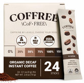 COFFREE Organic Instant Coffee Packets packaging for easy on-the-go caffeine