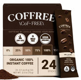 COFFREE Organic Instant Coffee Packets packaging for quick on-the-go energy