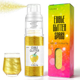 Colaele Gold Edible Glitter Spray adds an even shimmer to cakes for a glamorous finish