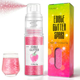 Colaele pink edible glitter spray on cake for a mirror-like pink sparkle