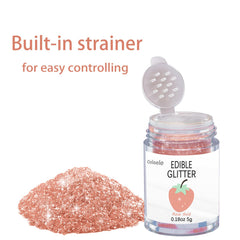 Colaele rose gold edible glitter for desserts enhances cakes and cupcakes