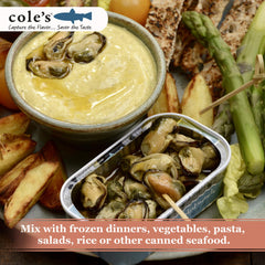 Cole's serving mussels with bread and olive oil, simple snack